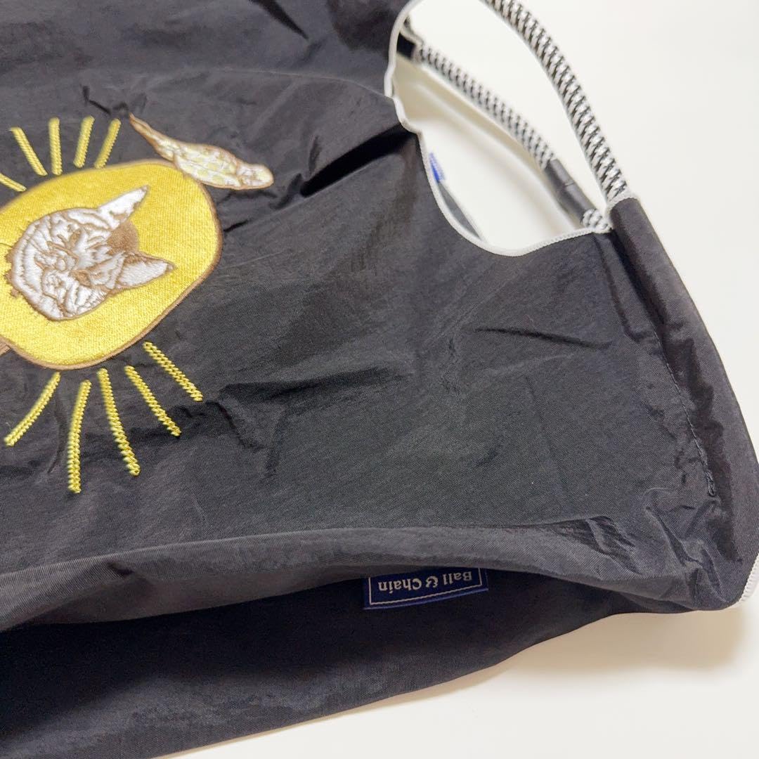 Amazon.co.jp: ボールアンドチェーン エコバッグ 黒 ねこ M